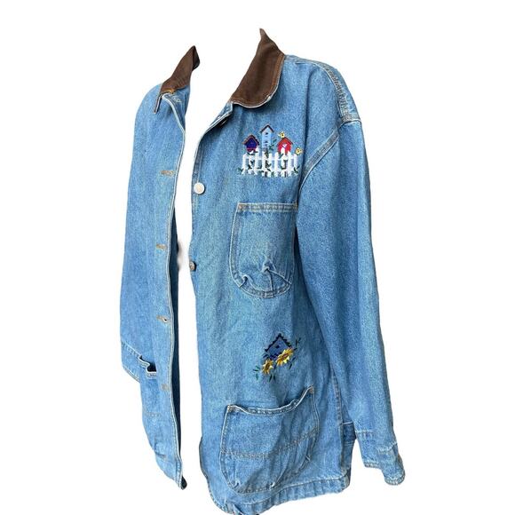 DENIM FLORAL GARDEN JACKET - Picture 1 of 5